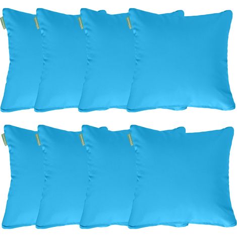 Gardenista - Cuscini sparsi per mobili da giardino, Cuscini quadrati resistenti all'acqua, Cuscini per schienale per sedia in rattan 45x45 cm, Cuscino yoga per adulti - Turchese 8 Pezzi