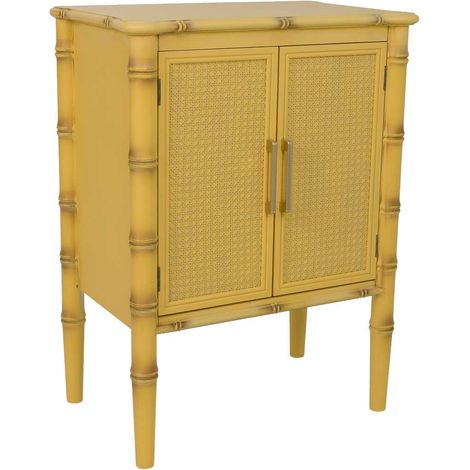 Recibidor de madera amarillo 60x38x80h cm