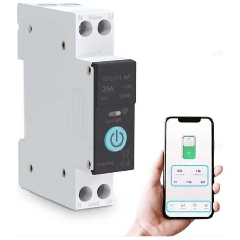 Rosvola Smart WIFI Switch Home Leistungsschalter Handy-Fernbedienung 3 Zeitmodi für Haushaltsgeräte(25A)
