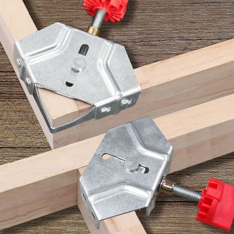 (Ensemble A) Serre-joints d'angle pour le travail du bois, serre-joints à angle droit à 90 degrés avec mâchoire pivotante réglable pour bois, métal, tuyau, tige d'acier, verre, bricolage (1/5)