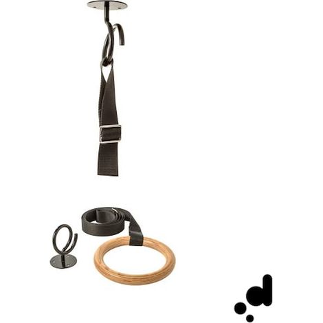 EVER GAMBOL ANNELLI GINNICI A SOFFITTO FAGGIO NATURALE TINTO WENGE' codice prod: EVGAAW (1/3)