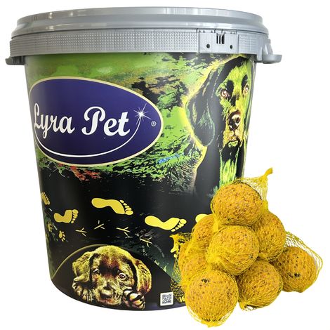 100 pcs. Lyra Pet® Boulettes de mésanges Basic avec filet à 90 g = 9 kg dans un tonneau de 30 L