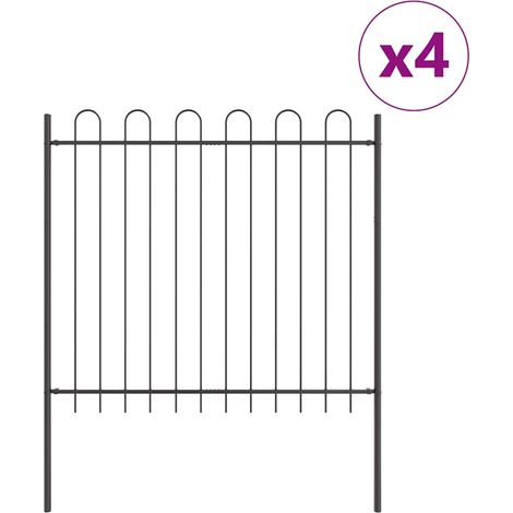 Maison Exclusive - Gartenzaun 4 pcs Grau 6,8 x 1,5 m Pulverbeschi