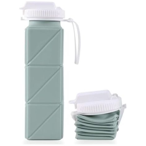 Pair Lntyq Gourde Pliable en Silicone 620ml Bouteille Réutilisable sans BPA Ecologique & Compacte Enfant et Adulte Idéal Pour le Sport, Voyage, Randonnée, Running, Camping (1/5)
