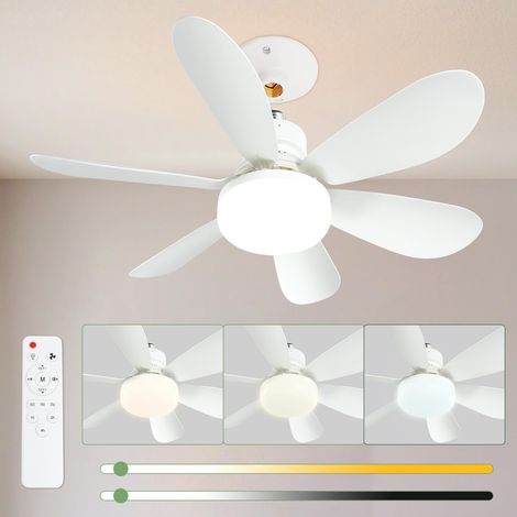 Socket Fan Light with Remote, Light Adjustable Ceiling Light with 3-Speeds, Dimmable LED, 5 blades, Cordless Light Socket Fan for Kitchen, Bedroom, and Small Rooms (1/5)