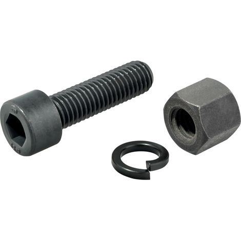 HALDER Schraube, Mutter und Federring Set für Ø 40 mm verstärktes Tempergussgehäuse