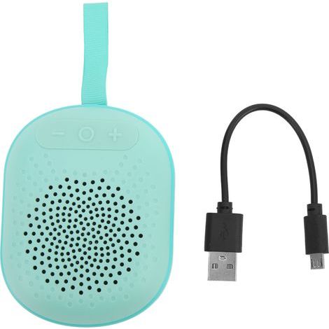 Enceinte Bluetooth Portable IPX4, Résistante à l'Eau, avec Éclairage RGB et Dragonne, Compacte pour Randonnée et Voyage, Cyan (1/5)