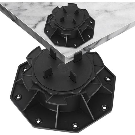 Jiubiaz 100 Stück Stelzlager 65-140mm Terrassenlager mit Fugenkreuz Stellfuß Höhenverstellbar Plattenlager für Steinplatten, Keramik-, Beton-