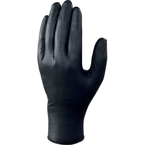 Guantes desechables de nitrilo negro ambidiestros caja de 100 - Delta Plus