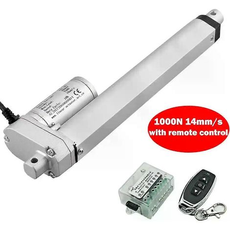 Linearantrieb 1000 N, 14 mm/s Geschwindigkeit, mit Fernbedienung, 12 V Gleichstrom-Elektromotor mit Metallgetriebe, Hub 50 mm, 100 mm, 150 mm (1/4)
