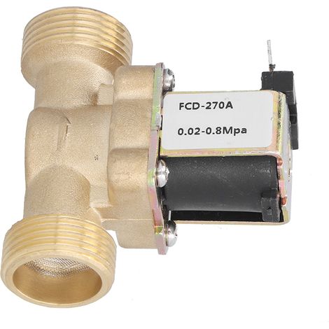 Électrovanne magnétique normalement fermée pour la régulation automatique de l'eau, sortie laiton G1/2" DC 24V sans pression (1/5)