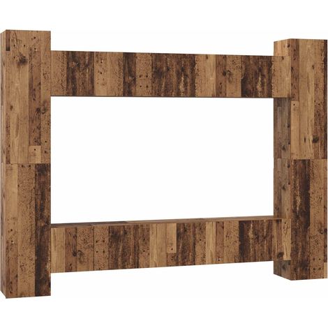 Maison Exclusive - TV-Schrankset 10 pcs Altholz 30,5 x 30 x 90 cm