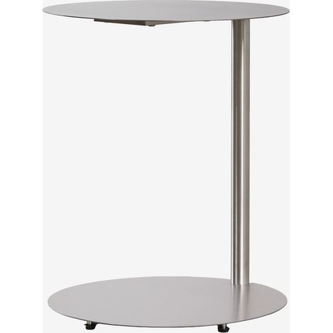 SKLUM Runder Beistelltisch Ø40 cm aus Edelstahl Geninda Gebürstetes Grau                                   (1/5)