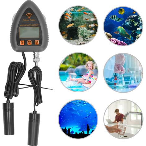 Intelligenter 5-in-1-Online-Wasserqualitätsmonitor (pH/TDS/EC/SG & TEMP) mit Wi-Fi-Anschluss (Europäischer Standard 230-240 V) (1/5)
