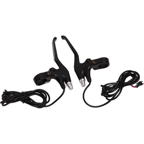 Paire de leviers de frein pour vélo électrique, en alliage d'aluminium étanche, pour guidon de 22 mm, noir. (1/5)