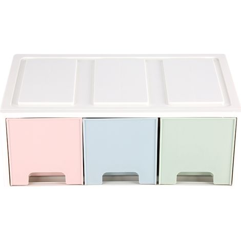 Boîte de rangement de bureau colorée avec tiroirs, porte-bijoux, armoires décoratives, trois cadres (1/4)