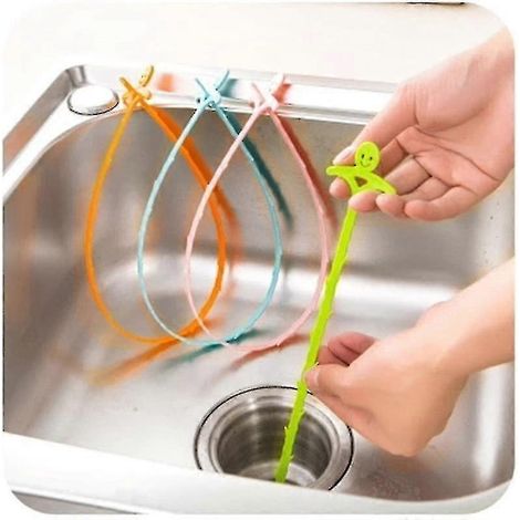 Déboucheur de canalisations en U pour lavabo, baignoire et douche (4 pièces) - Nettoyant et nettoyant pour cheveux (1/3)