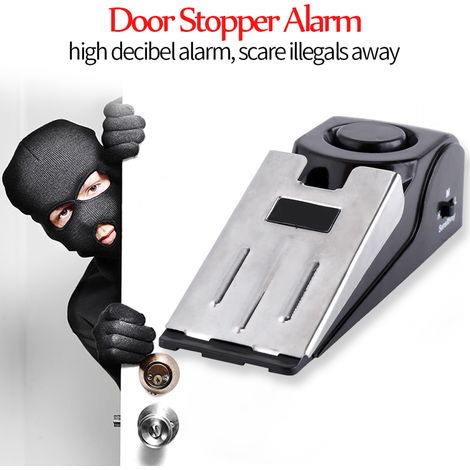 Butée de porte en coin avec alarme 120 dB, bloqueur de sécurité portatif pour maison, cales anti-intrusion (1/5)