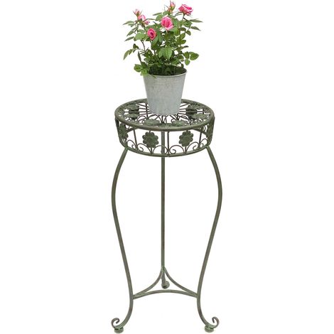 Tabouret de fleur Métal Vert Rond 75 cm Support de fleur 96008 L Colonne de fleur Antique Support de plante Tabouret de plante Vintage