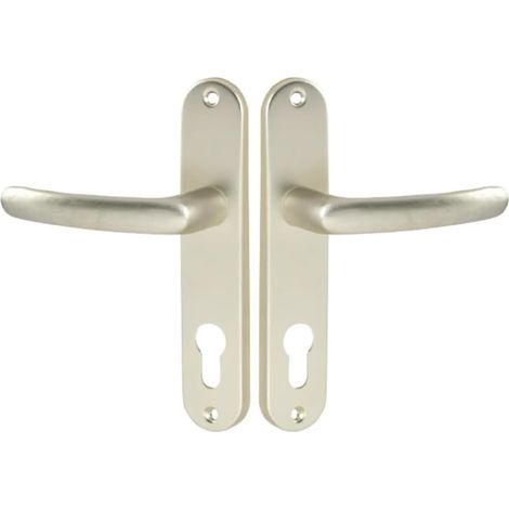 1 Ensemble Poignée De Porte Plaque Entraxe 165 Mm Carré 7 Mm Aluminium Finition Champagne Pour Entrée Bureau Garage