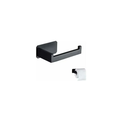 Portarotolo di carta igienica originale in acciaio inox, da parete senza foratura, nero, con adesivo 3M, ideale per bagno, toilette e cucina - Crezuo