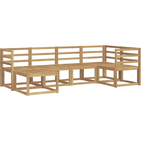 Outdoor Sofa Set 6 pcs White Solid Acacia Wood vidaXL (1/3)