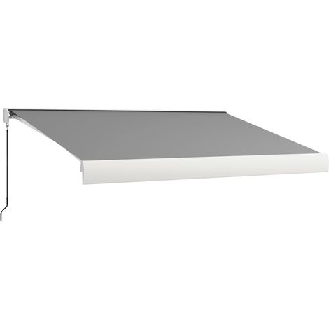 Store Banne Motorisé Teodobaldo Gris Clair Extérieur Résistant Télécommande