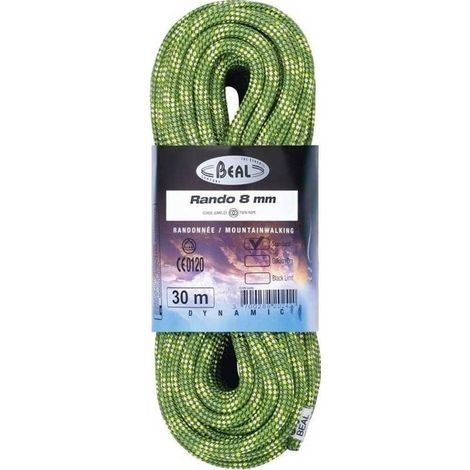 Cuerda de senderismo Beal Rando de 8 mm y 20 m - verde