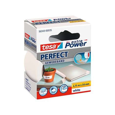 Gewebeband ext.Power® 56343 weiß L.2,75m B.38mm Rl.TESA