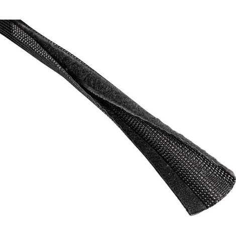 GAINE DE CÂBLE FLEXIBLE EN TEXT, UNIVERSELLE, 20 - 40 MM, 1,8 M, NOIR HAMA (1/5)