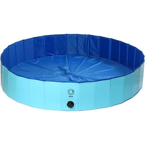 Piscine 160x30cm pour Chien Chat Pliable PVC Baignoire Animal Extérieur Intérieur (1/3)