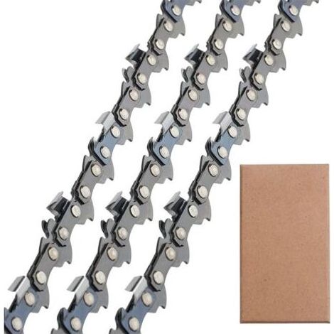 Lot de 3 Chaîne de tronçonneuse Faible Rebond 3/8\ (1/4)