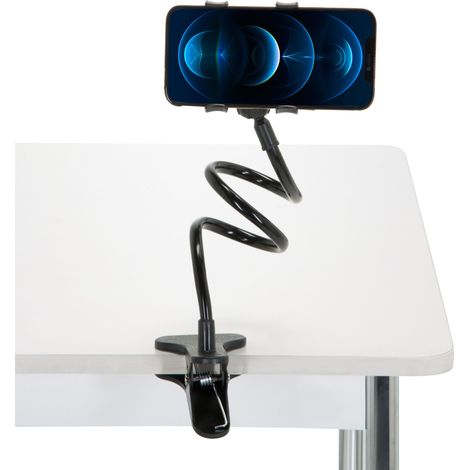 Handyhalterung FLEXMOBI mit Klemme / Schwanenhals ABS Kunststoff schwarz hjh OFFICE