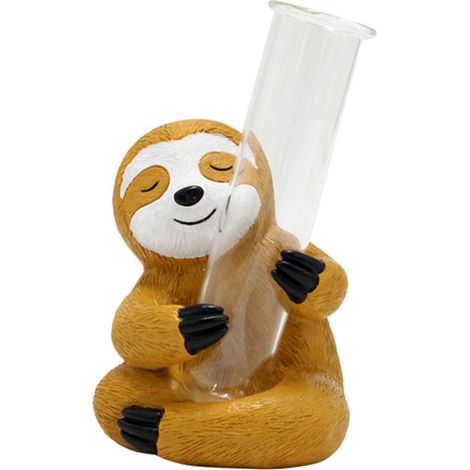 Vase décoratif en résine innovant en forme de tube à essai paresseux, motif animal de dessin animé. Décoration intérieure artisanale. (1/5)