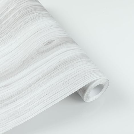 Carreaux de sol autocollants en vinyle, Revêtement vinyle avec effet bois  Carreaux de sol autocollant en vinyle-Effet bois-Imperméable-Pour salle de bain et cuisine-Blanc-30 x 300 cm-1 pièce(0,9 m²) (1/5)