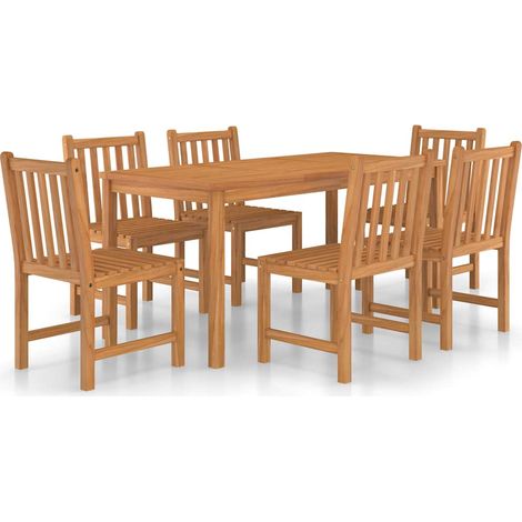 Maison Exclusive - Ensemble de salle à manger de jardin 7 pcs 160x80cm teck massif (1/5)