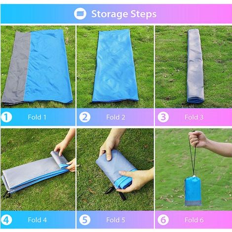 Couverture imperméable pour plage 220x180 cm, anti-sable, parfaite pour pique-nique, camping et randonnée, livrée avec 4 sardines de fixation. (1/5)