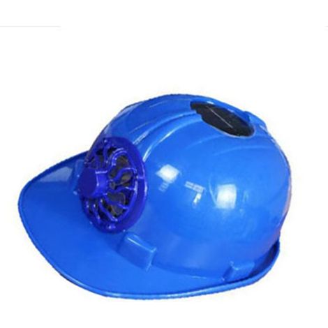 Casque de sécurité ventilé avec refroidissement frontal, alimenté par cellule solaire, respirant et protection solaire pour chantiers, idéal pour l'été et les activités extérieures (bleu).
