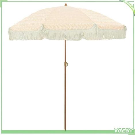 Parasol de plage - FAFEICY - 42006679 - Jaune et blanc - 160x160x196 cm - Inclinable (1/5)