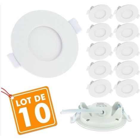 Lot de 10 Spots Encastrables LED Panel Extra-Plat 6W Température de Couleur: Blanc chaud 3000K