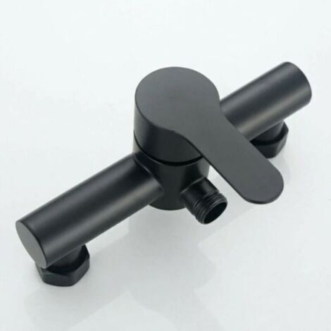 Robinet de douche de baignoire noir en acier inoxydable salle de bain baignoire douche robinet pommeau de douche mitigeur mural,Starlight (1/4)