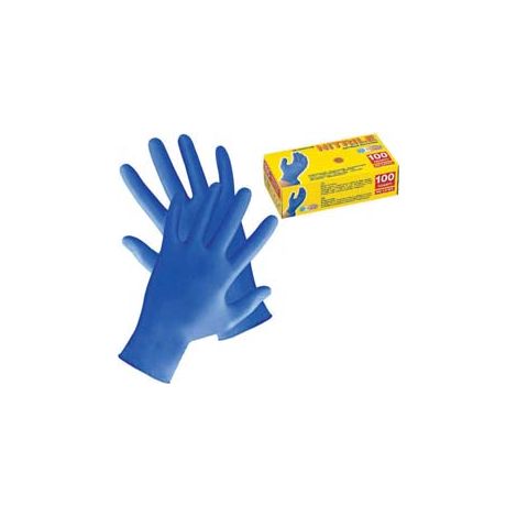 GUANTI IN NITRILE SENZA POLVERE AZZURRI- - tg.L in conf. da pz.100 (PG506.21) - 2 pezzi PG