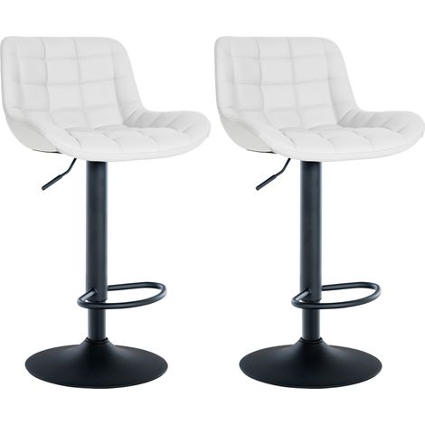 Set de 2 Taburetes de bar Tover Blanco Simil cuero