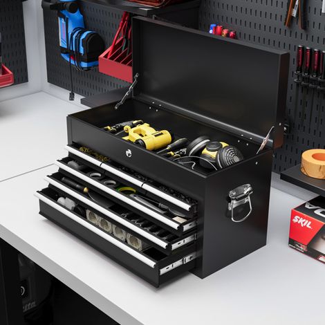 Efficient Tool Chest with Six Drawers,Smooth Ball Bearing Runners,Durable Steel Frame,Lockable Storage,No Assembly Required (1/5)