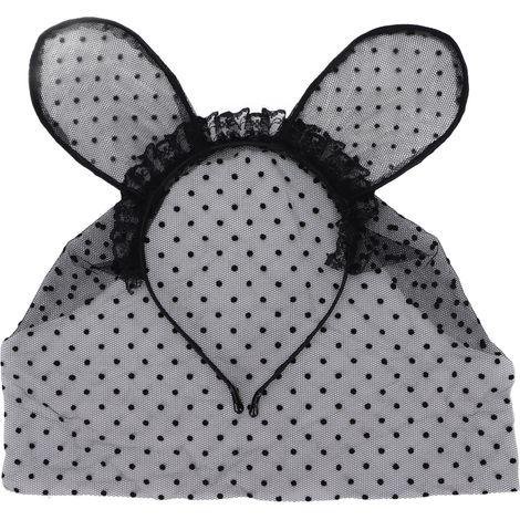 Joli serre-tête oreilles de chat, accessoire coiffure creux, ornement de Pâques lapin mignon, déguisement fantaisie rond. (1/5)