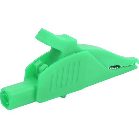 Pince électrique, gaine PA isolée en laiton, 4 mm/0,2 po, pince de test de batterie automobile de type sécurité à extrémité arrière, 32 A/1000 V, verte. (1/5)