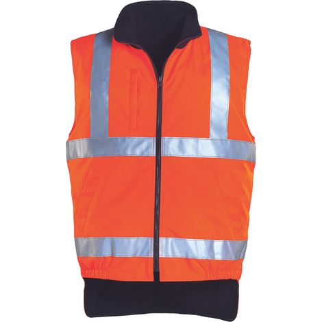 Chaleco de trabajo polar sin mangas de alta visibilidad HI-WAY - Naranja fluorescente 2XL - 56/58