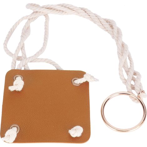 Support mural pour pots de fleurs en corde de coton avec base en cuir PU, jaune 10cm