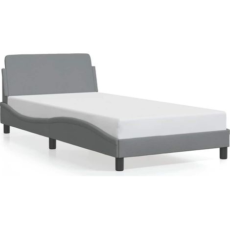 Bed Frame "Dover" Light Grey 100x190 cm Fabric vidaXL (1/5)