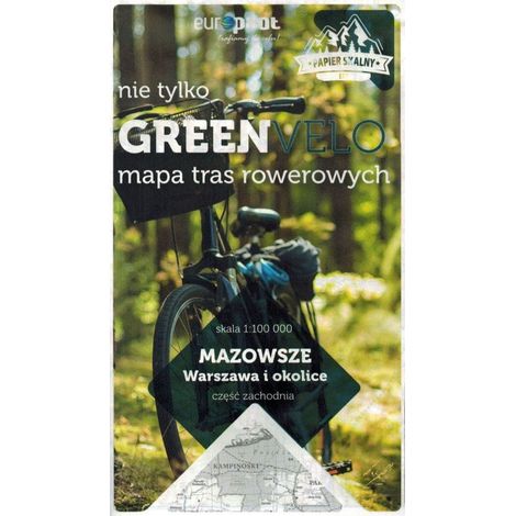 Varsovia y alrededores, zona occidental. Mazovia. Mapa ciclista impermeable. No solo Green Velo. Euro Pilot. (1/5)